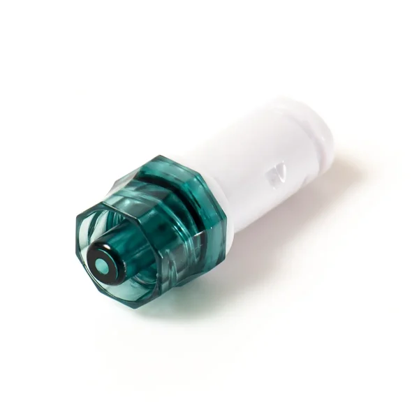 Bionector, a needle free connector on a white background